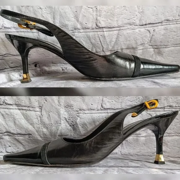 St. John Black Slingback Heels - Picture 3 of 12